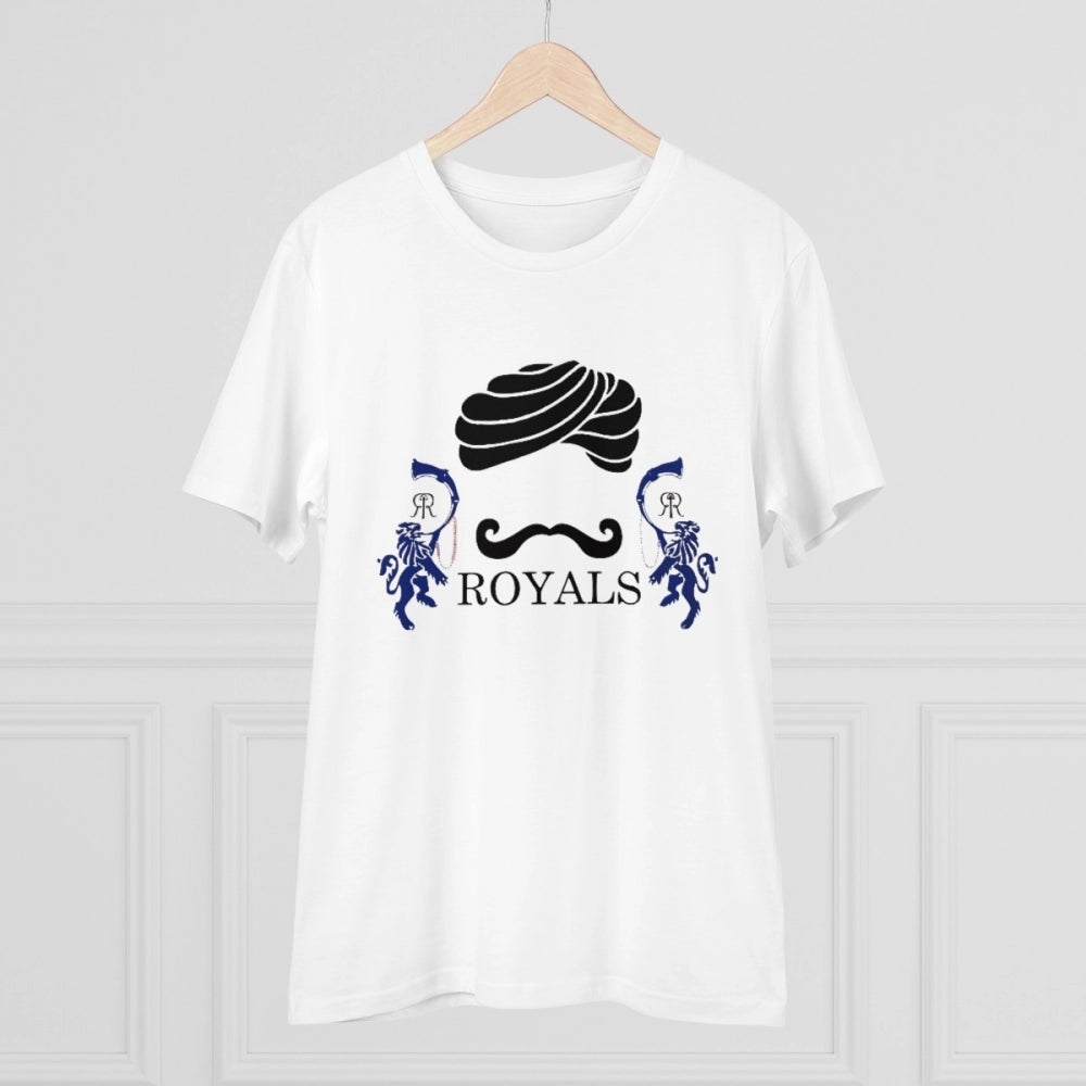 Men's PC Cotton Cricket Design Printed T Shirt (Color: White, Thread Count: 180GSM)