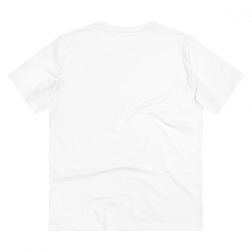 Men's PC Cotton Cricket Design Printed T Shirt (Color: White, Thread Count: 180GSM)