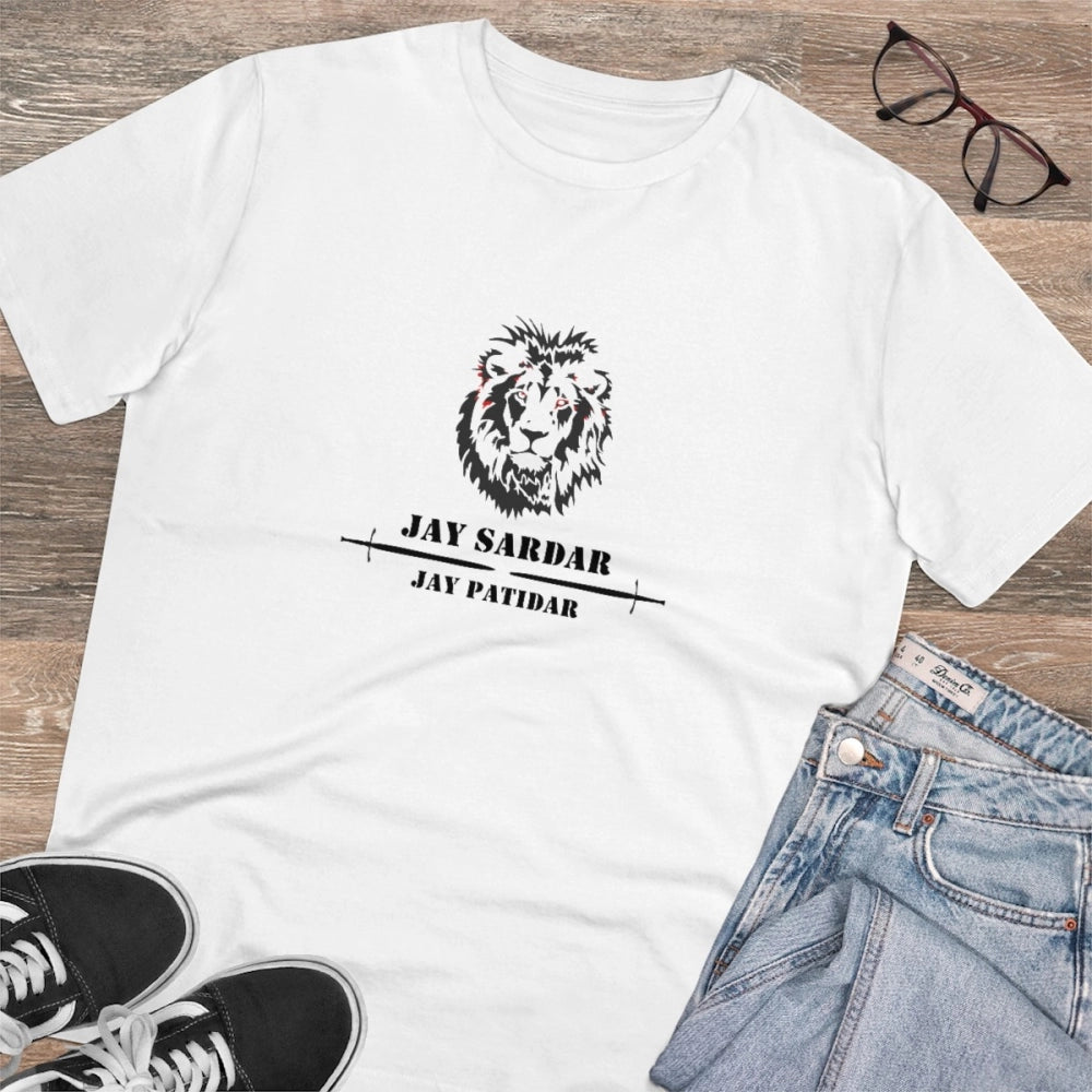 Men's PC Cotton Jay Sardar Printed T Shirt (Color: White, Thread Count: 180GSM)