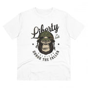 Men's PC Cotton Gorila Desing Printed T Shirt (Color: White, Thread Count: 180GSM)