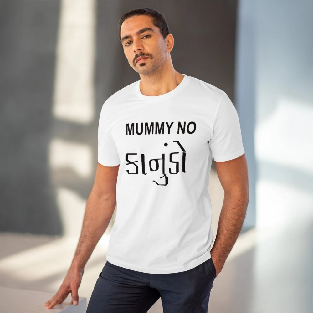 Men's PC Cotton Mammy No Kanudo Printed T Shirt (Color: White, Thread Count: 180GSM)