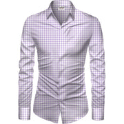 Men's Casual Floral Printed Cotton Blend Unstitched Shirt Fabric 1.6 Mtrs (Purple)