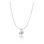Women's Stainless Steel Moon Pendent Delicate Chain (Gold Plated)