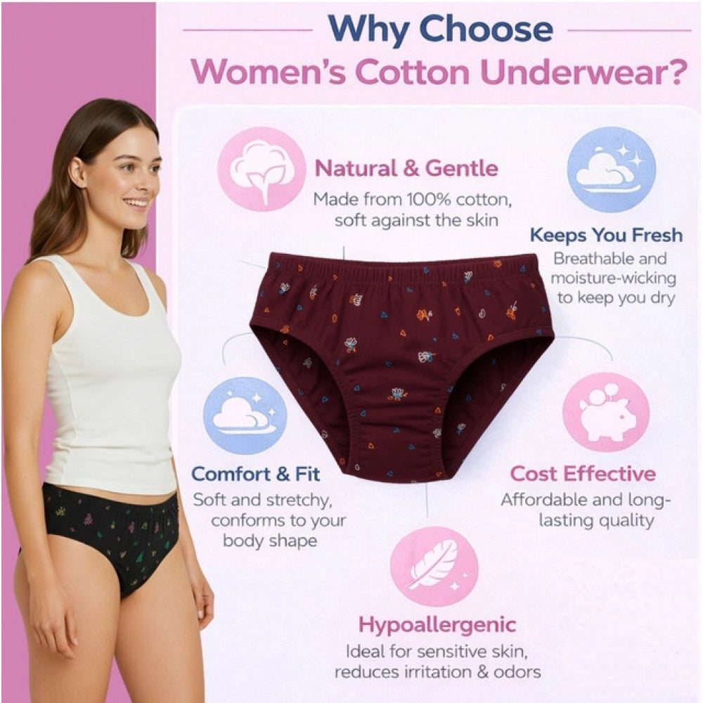 Pack of_3 Women's Cotton Printed Hipster Panty (Multicolor)