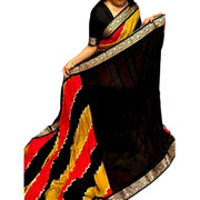 Women's Dola Silk Embellished Saree With Unstitched Blouse 5.5Mtr (Multicolor)
