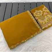 Women's Art Silk Embroidered Saree With Unstitched Blouse 5.5Mtr (Yellow)